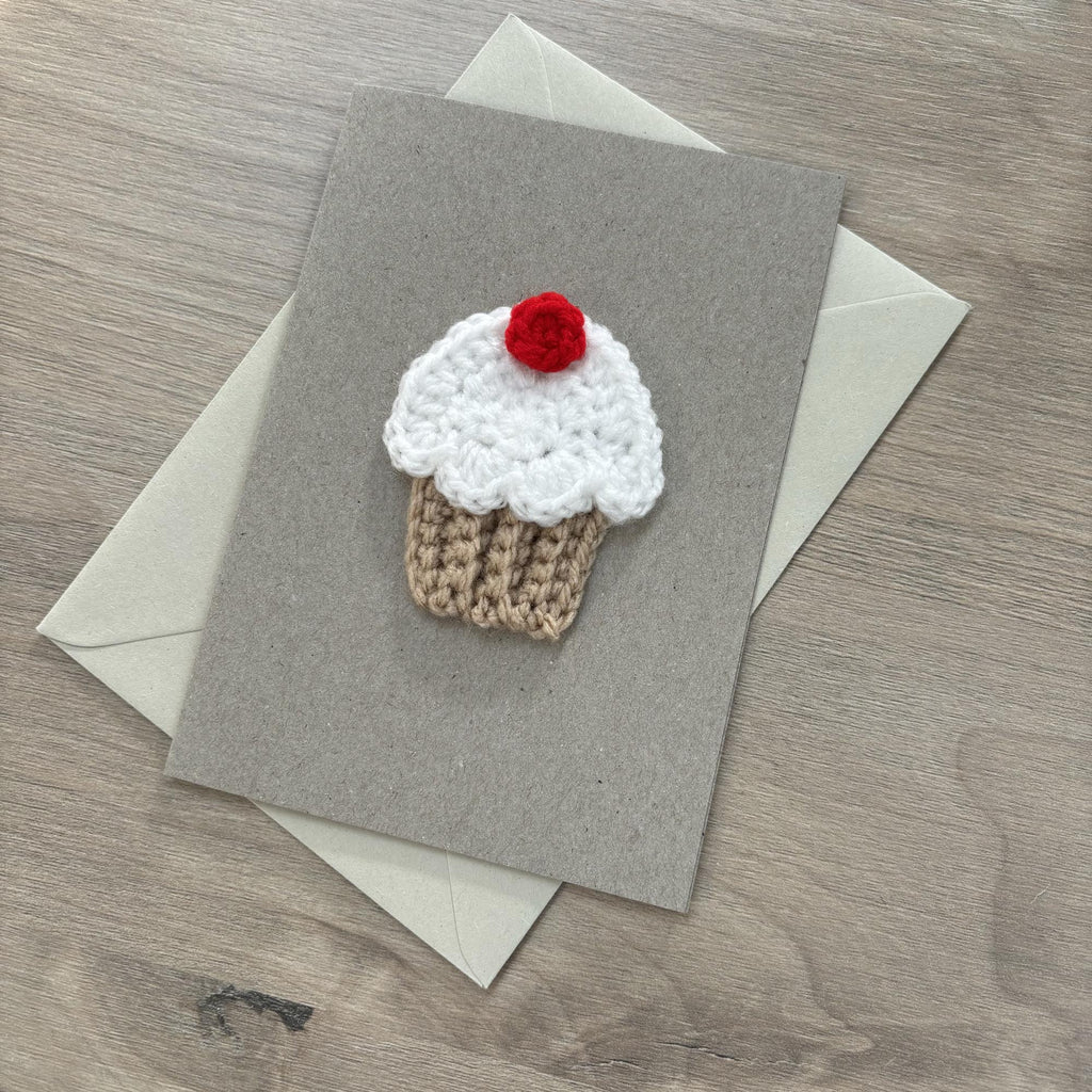 Crochet Cupcake 100% Recycled Greetings Card