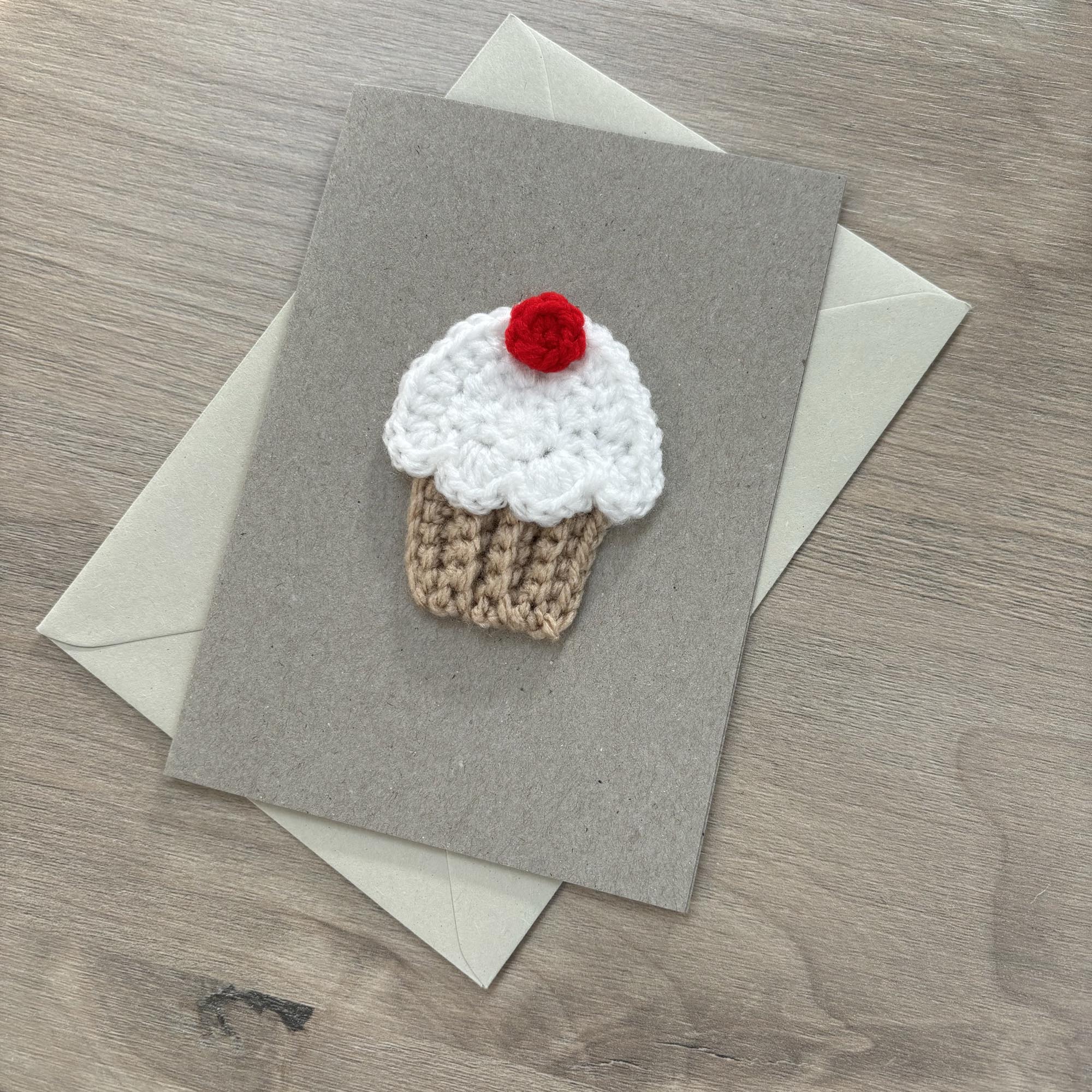 Crochet Cupcake 100% Recycled Greetings Card