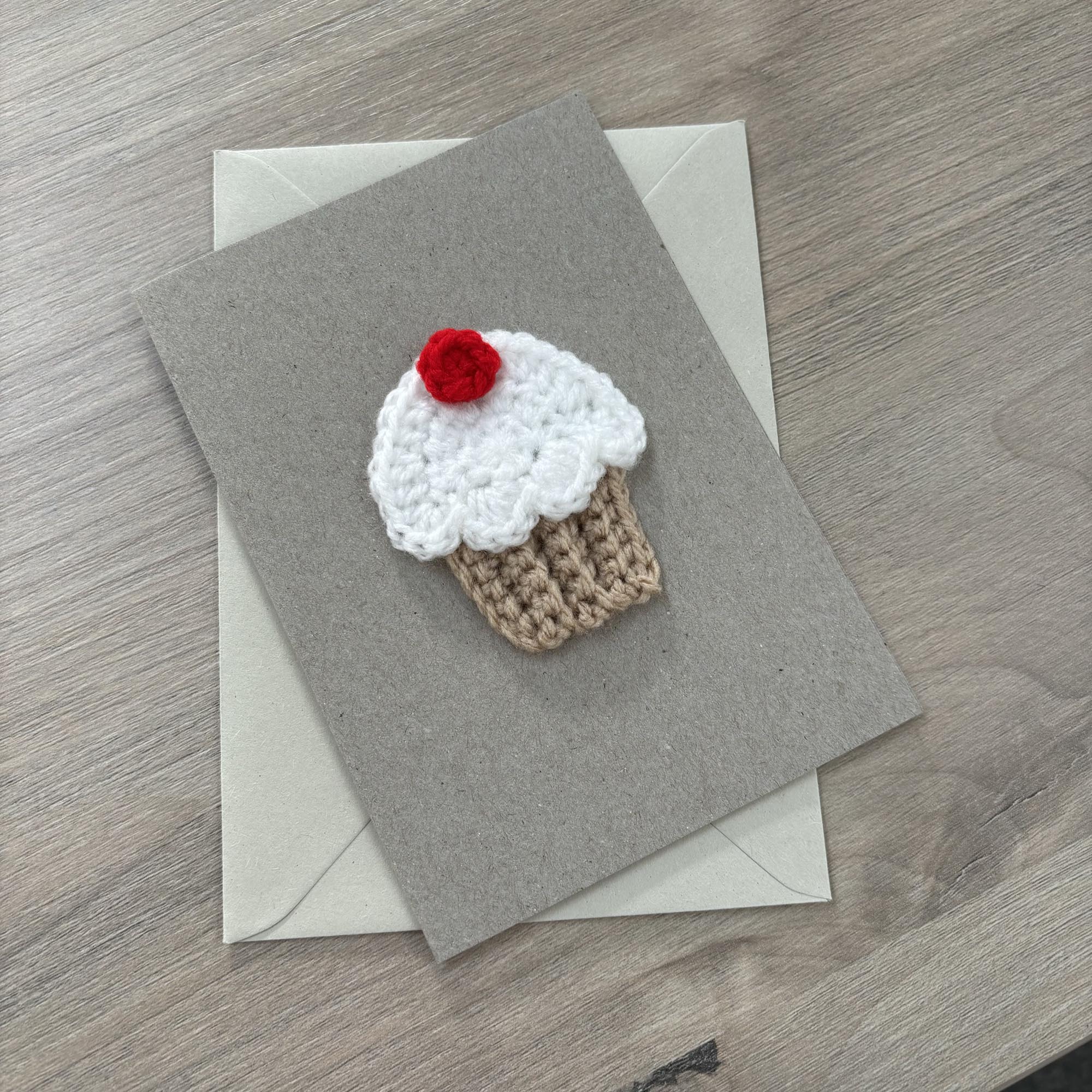 Crochet Cupcake 100% Recycled Greetings Card