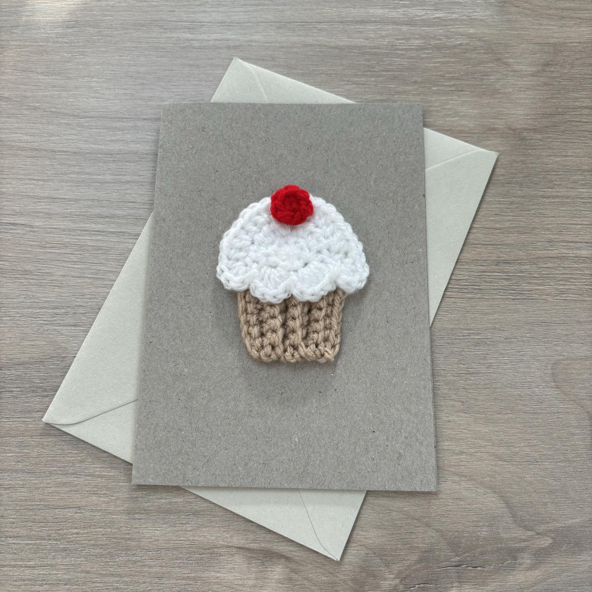 Crochet Cupcake 100% Recycled Greetings Card