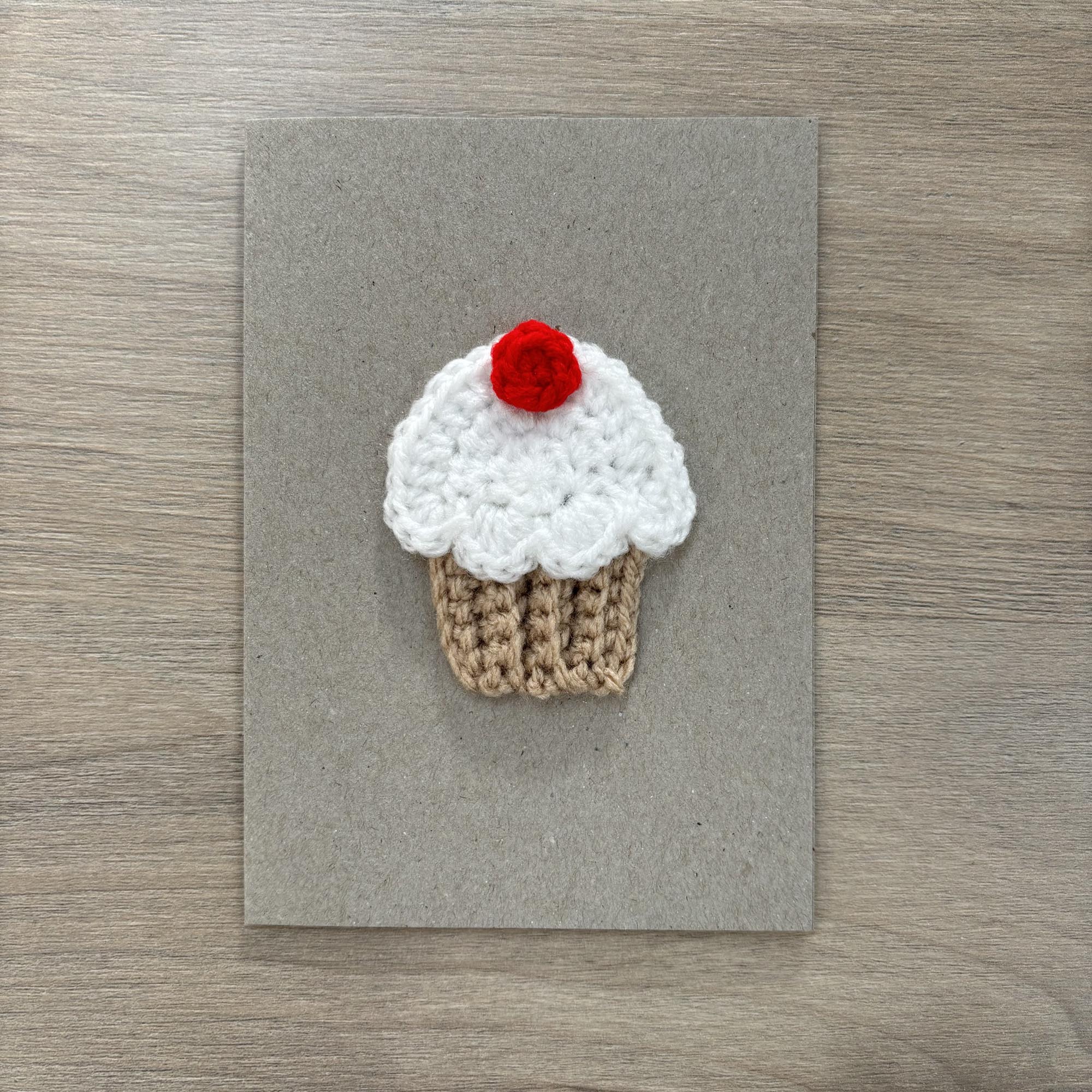 Crochet Cupcake 100% Recycled Greetings Card