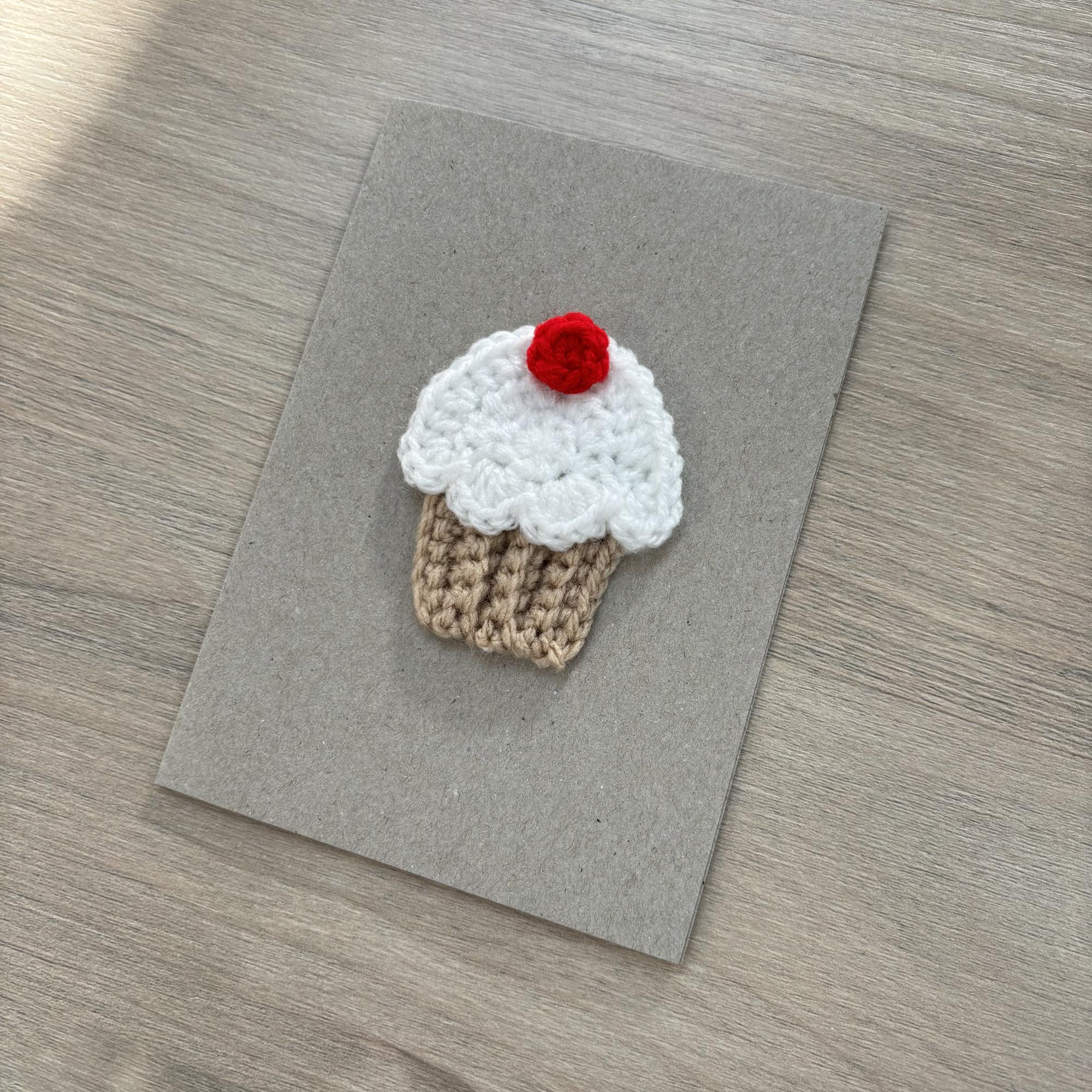 Crochet Cupcake 100% Recycled Greetings Card