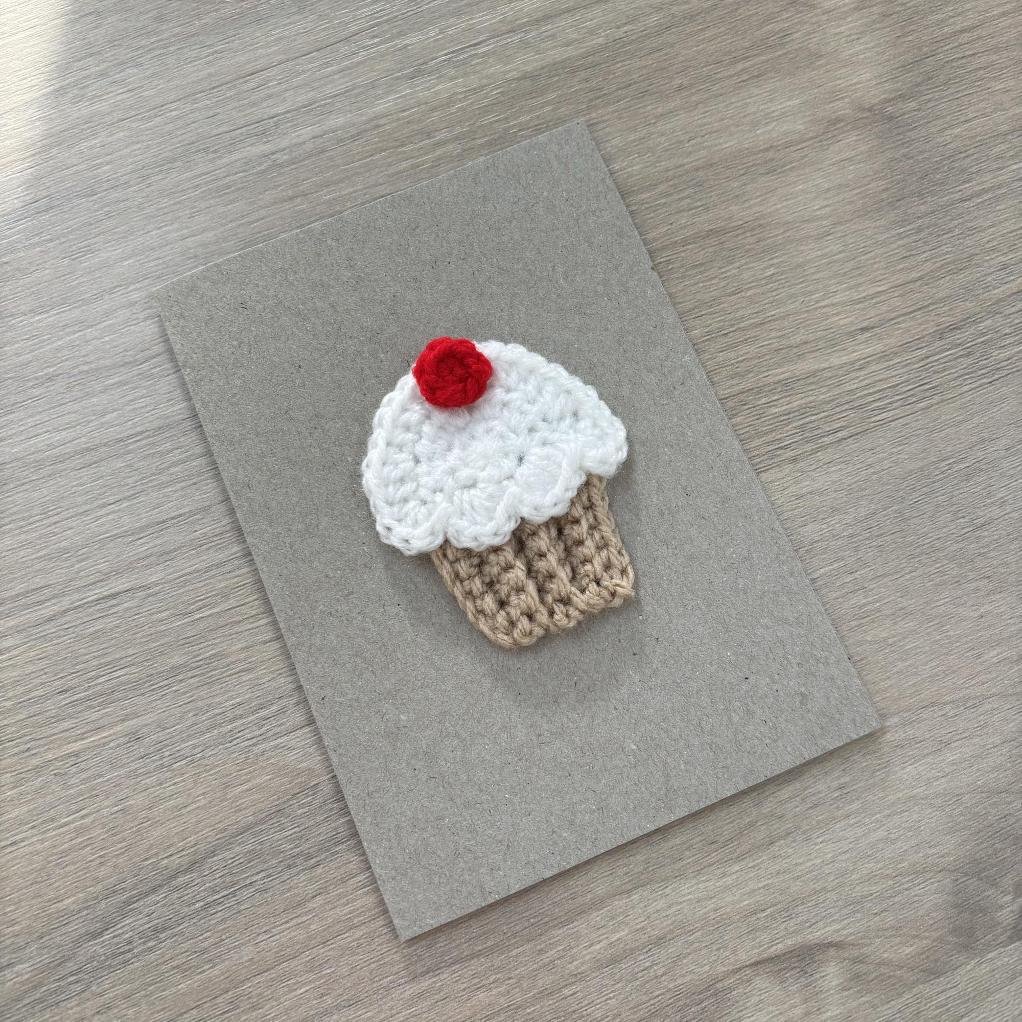 Crochet Cupcake 100% Recycled Greetings Card