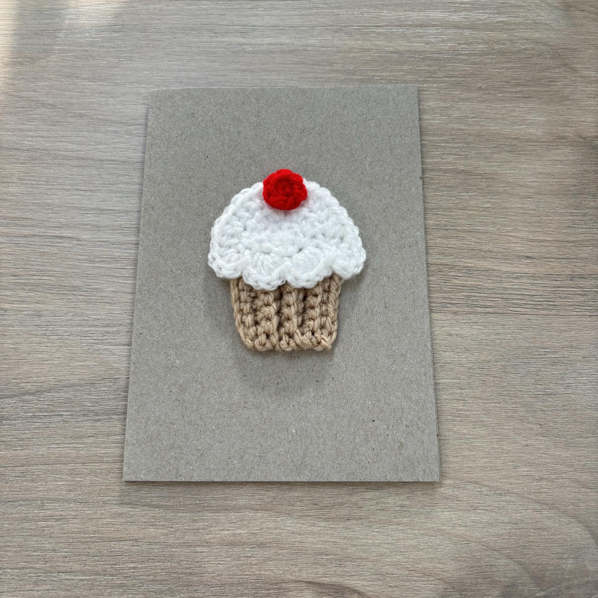 Crochet Cupcake 100% Recycled Greetings Card
