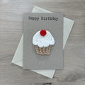 Crochet Cupcake 100% Recycled Birthday Card