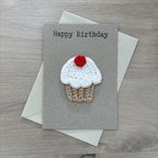 Crochet Cupcake 100% Recycled Birthday Card