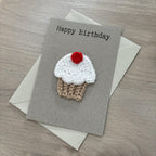 Crochet Cupcake 100% Recycled Birthday Card