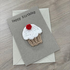 Crochet Cupcake 100% Recycled Birthday Card