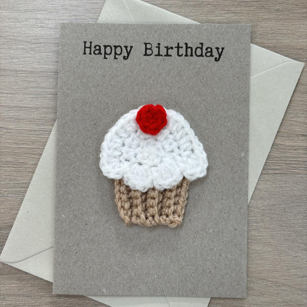 Crochet Cupcake 100% Recycled Birthday Card