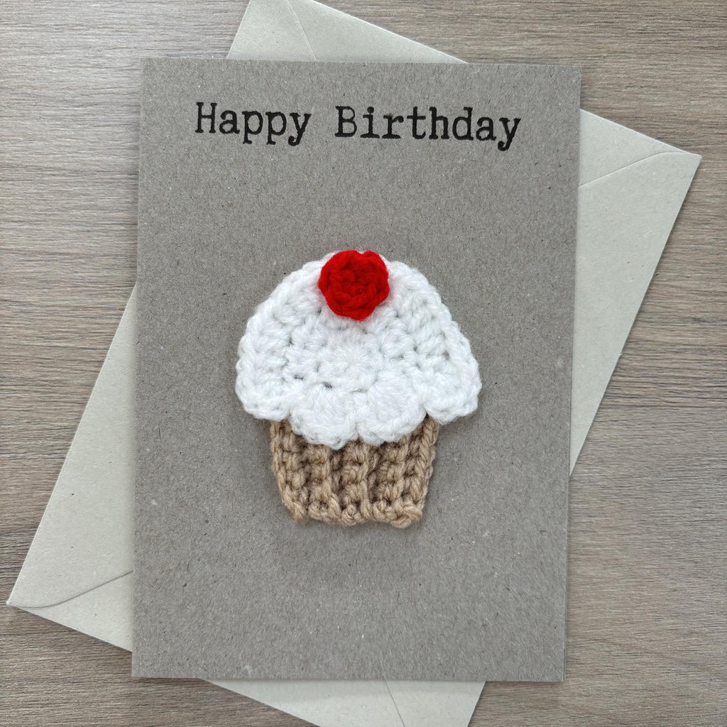 Crochet Cupcake 100% Recycled Birthday Card