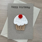 Crochet Cupcake 100% Recycled Birthday Card