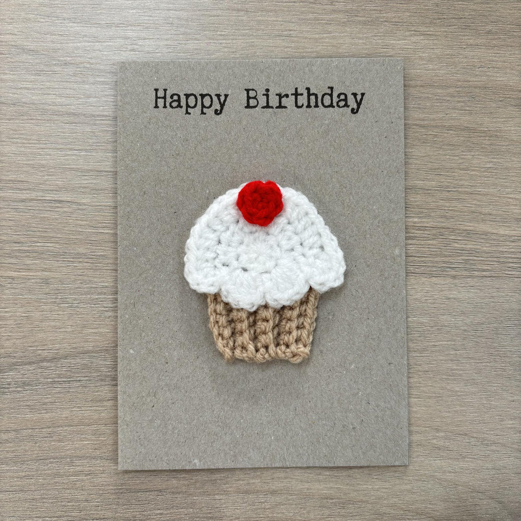 Crochet Cupcake 100% Recycled Birthday Card