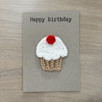 Crochet Cupcake 100% Recycled Birthday Card