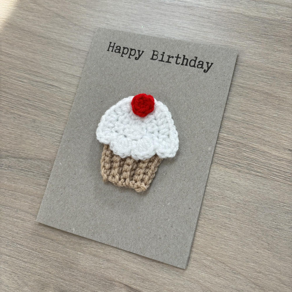 Crochet Cupcake 100% Recycled Birthday Card