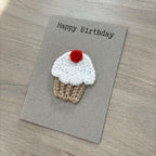 Crochet Cupcake 100% Recycled Birthday Card