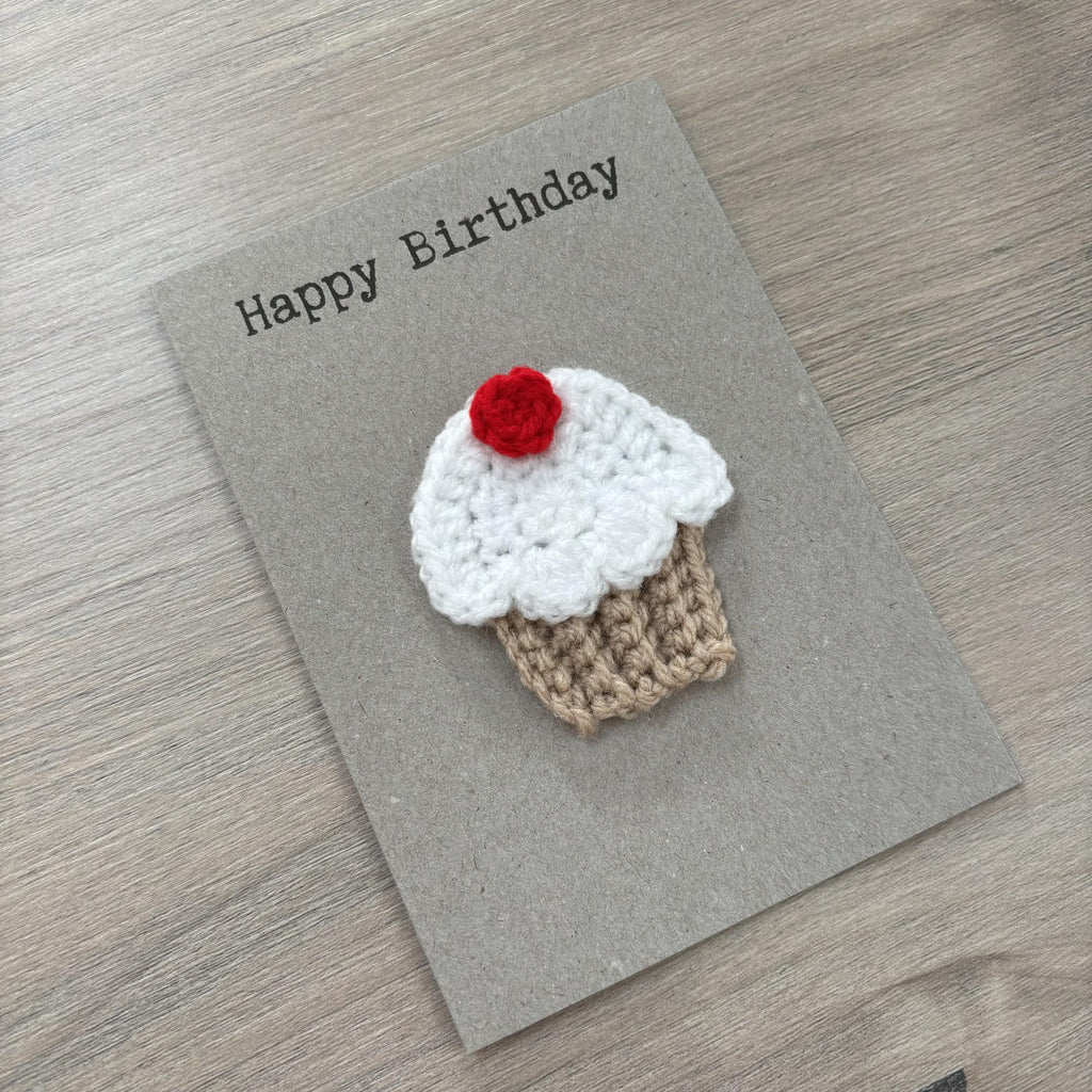 Crochet Cupcake 100% Recycled Birthday Card