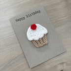 Crochet Cupcake 100% Recycled Birthday Card