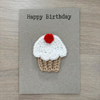 Crochet Cupcake 100% Recycled Birthday Card