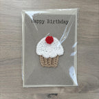 Crochet Cupcake 100% Recycled Birthday Card