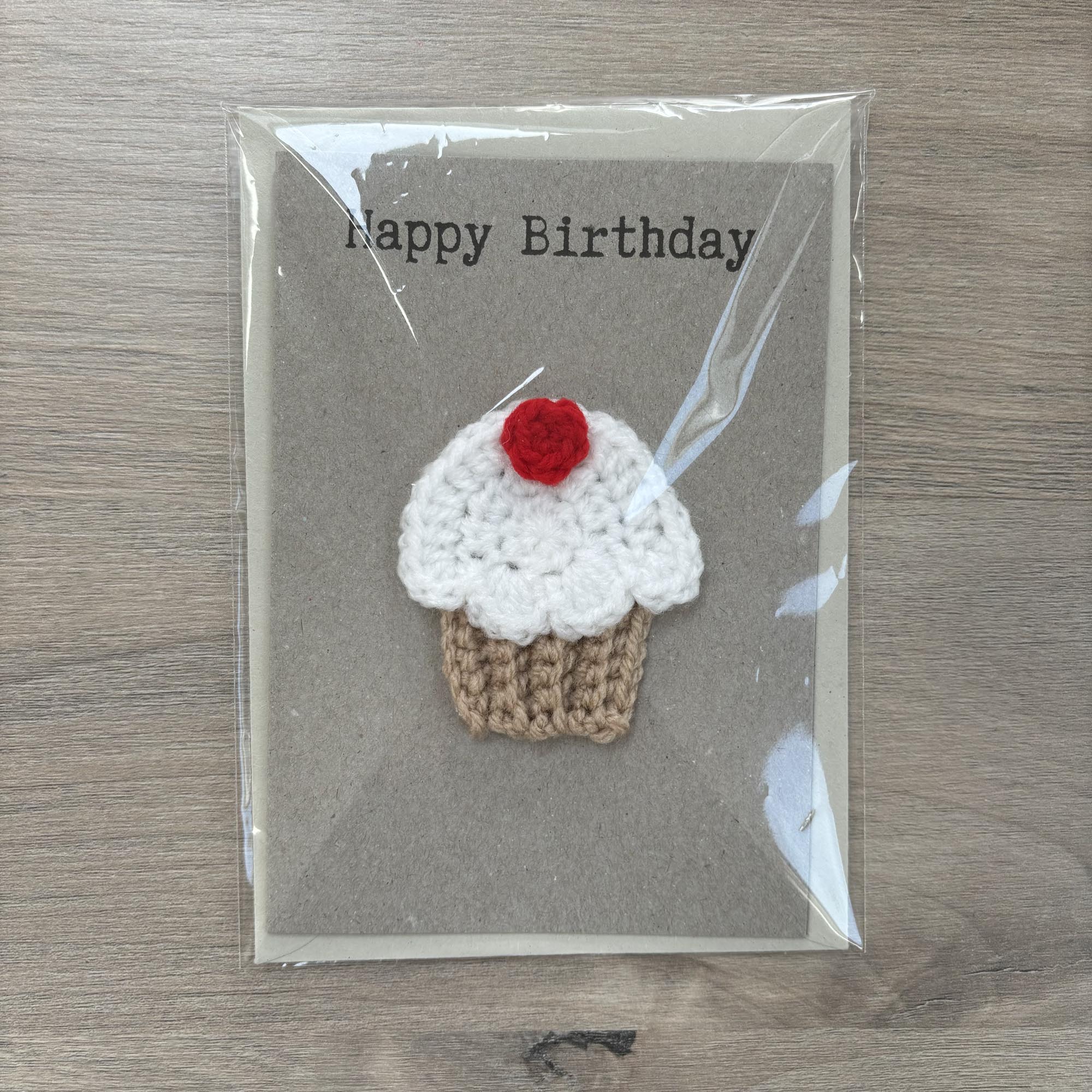 Crochet Cupcake 100% Recycled Birthday Card