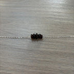 Sterling Silver Medium Garnet Gemstone Bar 16" Necklace