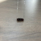 Sterling Silver Medium Garnet Gemstone Bar 16" Necklace