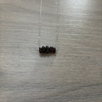 Sterling Silver Medium Garnet Gemstone Bar 16" Necklace
