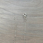Sterling Silver Medium Garnet Gemstone Bar 16" Necklace