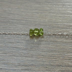Sterling Silver Small Peridot Gemstone Bar 16" Necklace