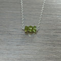 Sterling Silver Small Peridot Gemstone Bar 16" Necklace