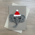 Crochet Christmas Elephant 100% Recycled Greetings Card