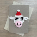 Crochet Christmas Cow 100% Recycled Greetings Card