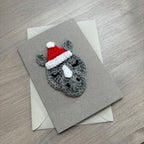 Crochet Christmas Rhino 100% Recycled Greetings Card