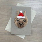 Crochet Christmas Llama 100% Recycled Greetings Card
