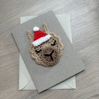 Crochet Christmas Llama 100% Recycled Greetings Card