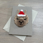 Crochet Christmas Llama 100% Recycled Greetings Card