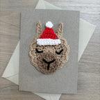 Crochet Christmas Llama 100% Recycled Greetings Card