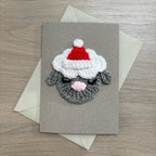 Crochet Christmas Sheep 100% Recycled Greetings Card