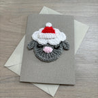 Crochet Christmas Sheep 100% Recycled Greetings Card
