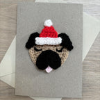 Crochet Christmas Pug 100% Recycled Greetings Card