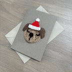 Crochet Christmas Dog 100% Recycled Greetings Card
