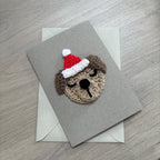Crochet Christmas Dog 100% Recycled Greetings Card