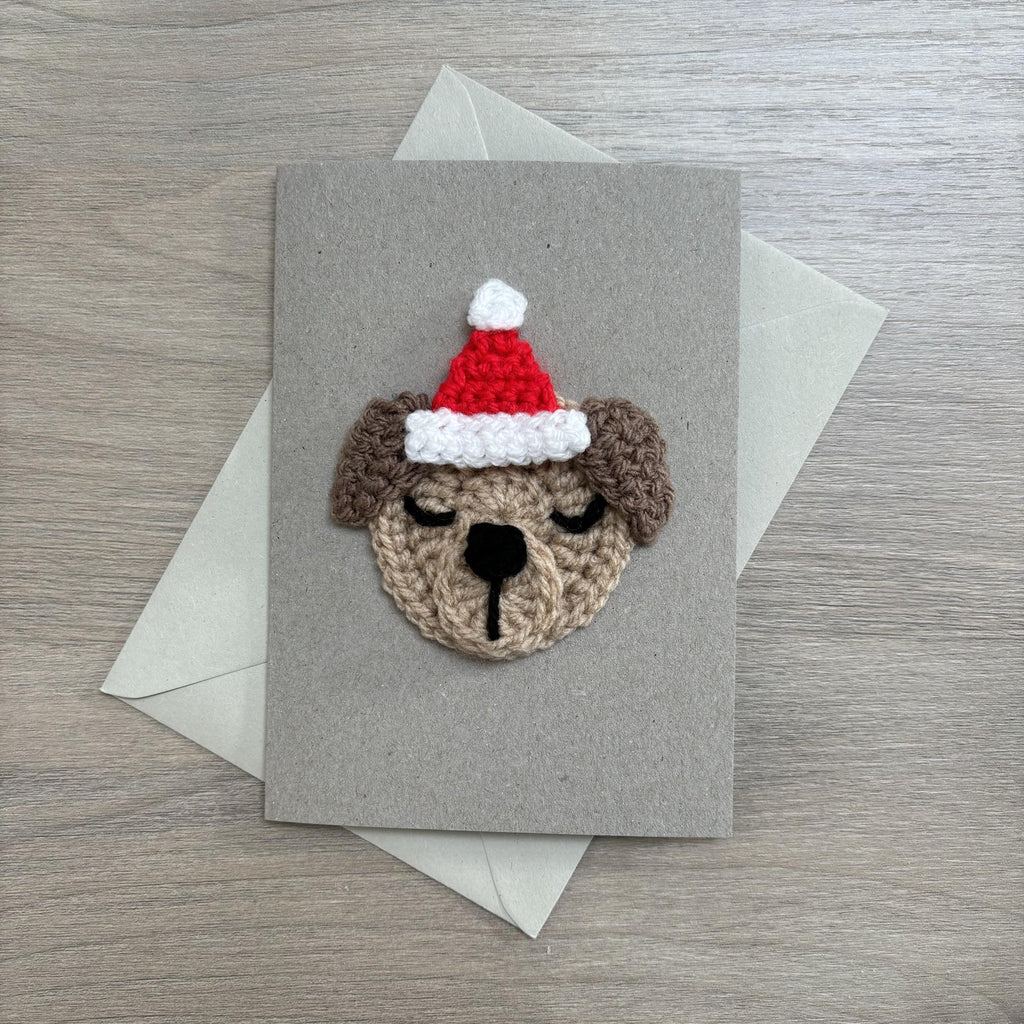 Crochet Christmas Dog 100% Recycled Greetings Card