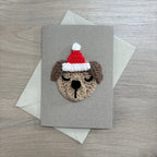Crochet Christmas Dog 100% Recycled Greetings Card