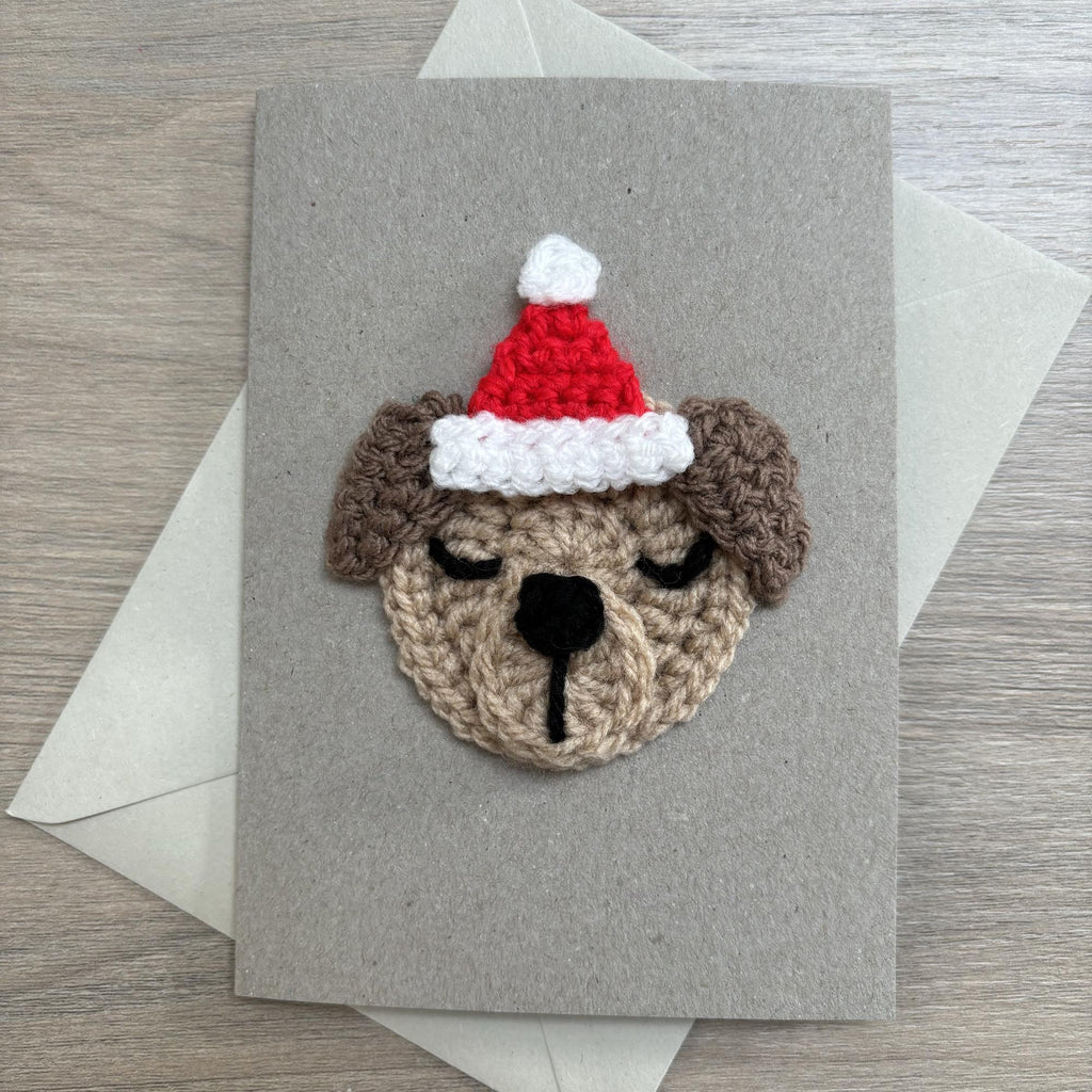 Crochet Christmas Dog 100% Recycled Greetings Card