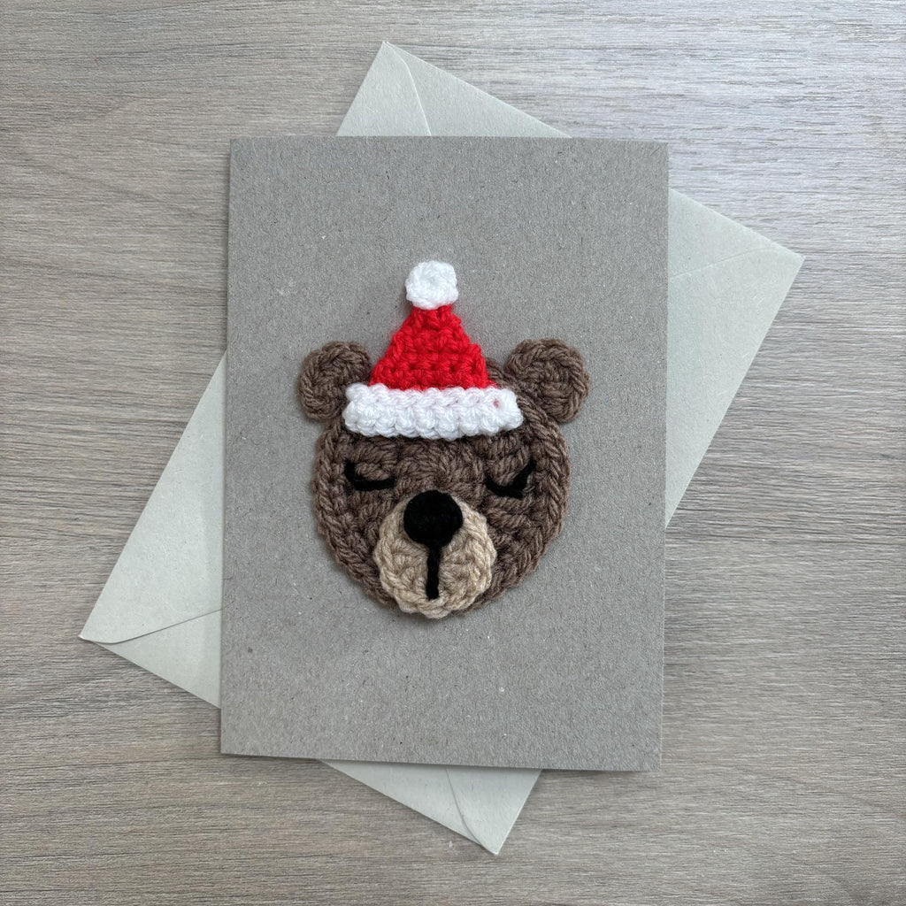 Crochet Christmas Bear 100% Recycled Greetings Card