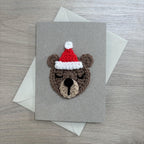 Crochet Christmas Bear 100% Recycled Greetings Card
