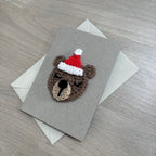 Crochet Christmas Bear 100% Recycled Greetings Card