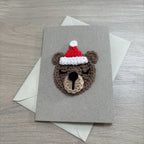 Crochet Christmas Bear 100% Recycled Greetings Card