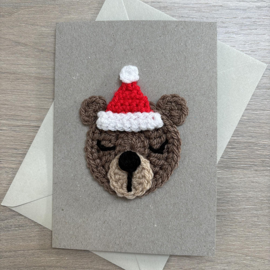 Crochet Christmas Bear 100% Recycled Greetings Card